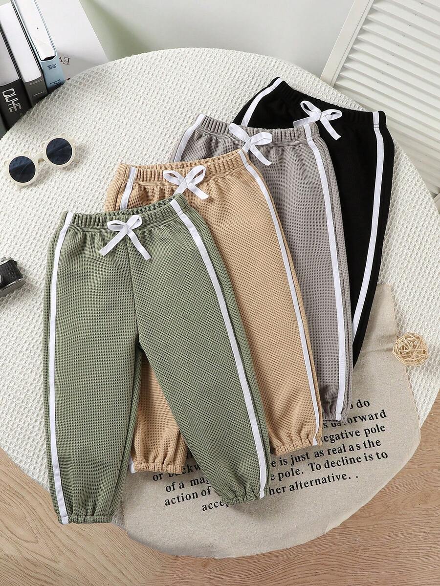Bhchntiy Baby Boy Autumn/Winter New Waffle Knit Solid Color Casual Fashion Long Pants - Multicolor - View 1