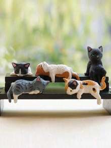 Super Cute Sleepy Cat Car Dashboard Ornament Screen Decoration Mini Figurine Resin Cartoon Decor For Car Center Console Display Screen Computer Desktop Office Supplies Home Decor - Ornament - View 8