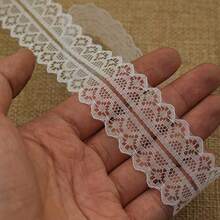 3.7cm White Double-Sided Hollow Polyester Lace Trim 10M Sewing Ribbon - White Polyester Double-sided Hollow Lace Ribbon - View 4
