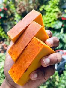 1/3/6pcs Turmeric Ginger Granule Cold Process Handmade Soap, Lemon Scented Cleansing Soap, Gentle Face And Body Wash Soap, Suitable For Daily Home Use - Lemon - View 3