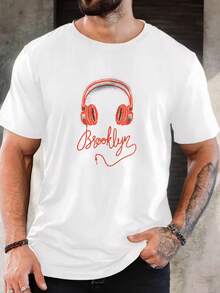 Men's Pure Cotton Short-Sleeve T-Shirt Casual Summer Breathable Everyday Wear Basic Round Neck Tee - 白色 - 查看 1