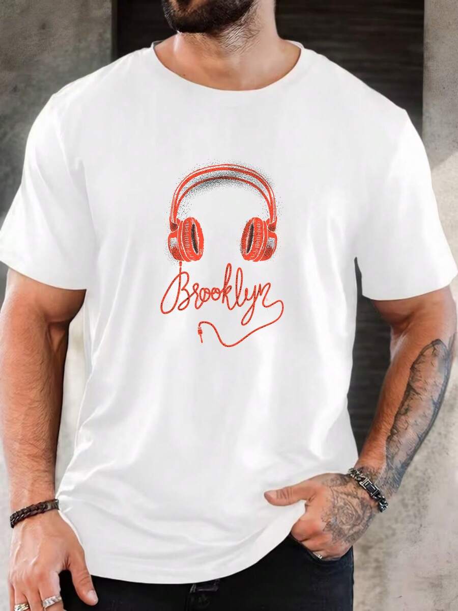 Men's Pure Cotton Short-Sleeve T-Shirt Casual Summer Breathable Everyday Wear Basic Round Neck Tee - 白色 - 查看 1