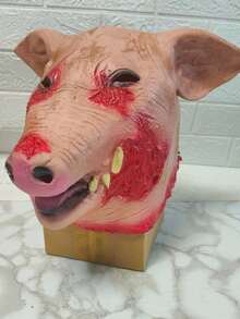 Halloween Latex Animal Costume Mask, Scary Horror Adult Head Cover Bloody Pig Head, Multiple Styles - Multicolor - View 18