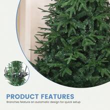 BALCONERA 5ft Realistic Pop‑Up Artificial Christmas Tree, 450 Branch Tips, Easy Assembly, Foldable Metal Stand For Home Party Holiday Decor - Green - View 4