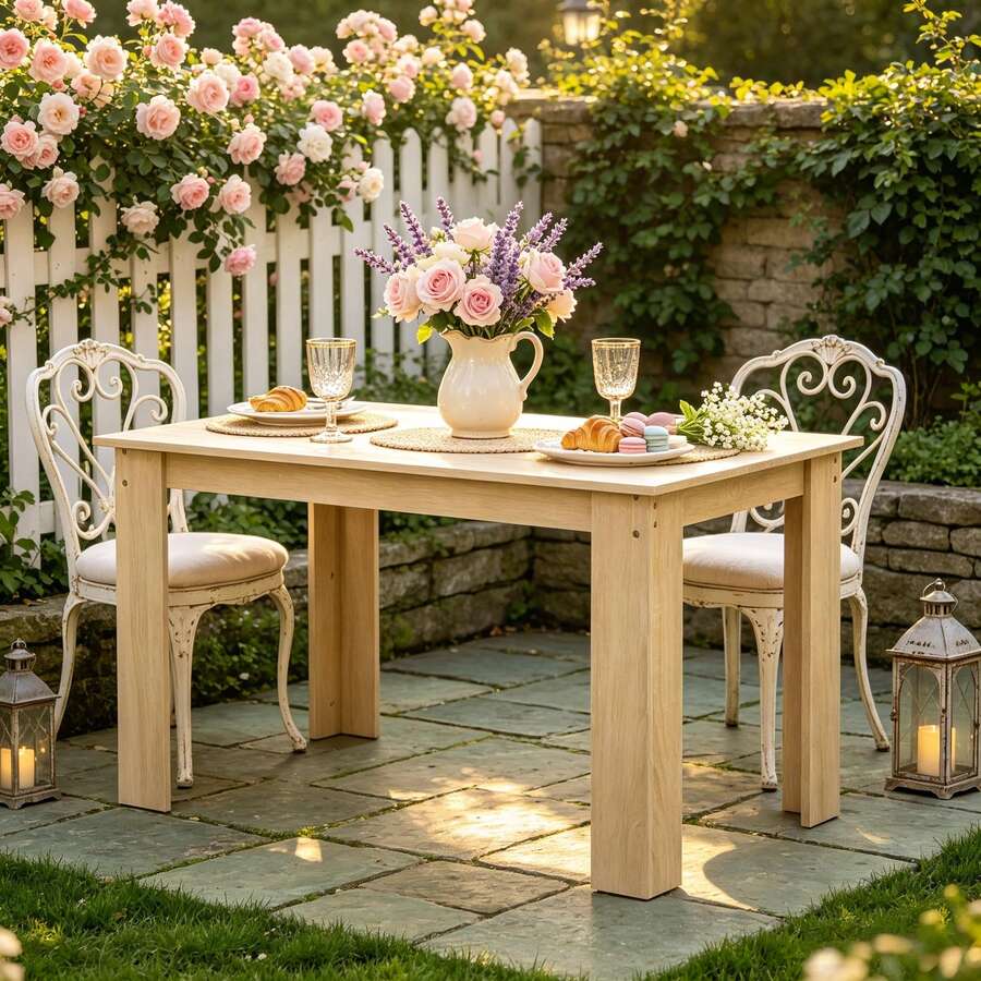 Elegant Dining Area Table, Modern Dining Table With Central Design, Versatile Living Room Table (Only With Dining Table), 120 X 69 X 75 Cm - 彩色 - 查看 1