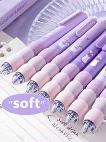 24 PCS Cute Cartoon Erasable Gel Pens, Soft Grip, Press-Button 0.5Mm Fine Tip, Adorable Pet And Food Patterns, - Back-To-School Supplies - Multicolor - View 10