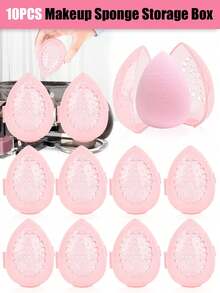1/5/10pcs/Set Makeup Sponge Storage Box, Cosmetic Organizer Box, Cosmetic Storage Rack, Storage Box, Cosmetic Organizer Box, Organizer Box, Travel, Beauty, Bedroom Accessories, Bedside Vanity Accessories, Vanity Organizer Bag, Makeup Bag - Multicolor - View 10