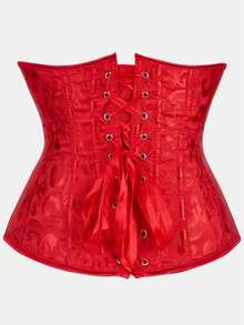 Court Style Jacquard Waist Cincher With Front Buckle And Back Lace-Up, Fishbone Corset For Daily Wear, Party And Halloween Outfit - Multicolor - View 40