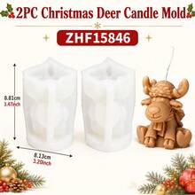 1/2pcs Christmas Deer Candle Silicone Mold 3D Reindeer Candle Making Mold For DIY Soy Wax Aromatherapy Candles, Reusable Handmade Xmas Mold For Holiday Gift Home Decor - Xmas Deer - View 9