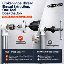 New All-In-One Broken Screw/Pipe Extractor (Fits 1/2", 3/4" And 1" Sizes) – Essential Tool For Repairing Faucets And Angle Valves (Compatible With Power Drills); Dual-Head Extractor For Removing Damaged Or Stripped Screws - A - View 5