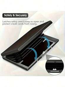 1pc Stainless Steel Card Holder, Ideal Gift For Dad, Men's Premium Stainless Steel Card Holder, Functional Anti-Magnetic Card Holder, Anti-Theft - Multicolor - View 7
