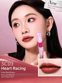 ROCK SWEET Debut Night 系列鏡面唇彩，輕盈高顯色，晶瑩透明薄膜，持久玻璃鏡面光澤 - SC03 肉桂紅茶 - 查看 2