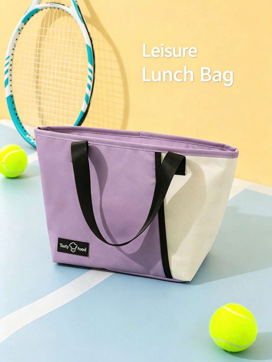 1pc Multi-Color Lunch Bag, Minimalist Handheld Lunch Box, 3-Layer Insulated Thermal Lunch Bag, Suitable For Office, Picnic, Outdoor Use - View 1