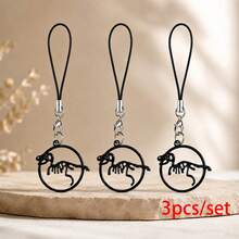 1pc/Multi-Pcs Unisex Alloy Small Dinosaur Drum Tower Animal Pendant, Creative Personalized Halloween Gift, Phone & Bag Charm - Black - View 5