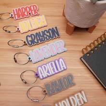 Customized Name Tag Keychain | Personalized Backpack Tag, Suitable For Daycare, Lunch Box And Water Bottle | Cute Gift For Boys And Girls, Bag Charm, Back To School Essential - H-iron Ring Backpack Tag - View 10