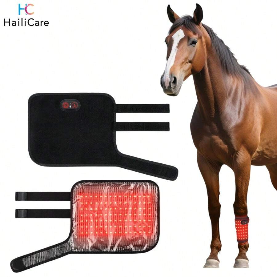 Hailicare Alas Pemanas Hewan Peliharaan Nirkabel 105 LED Lampu Merah 3 Tingkat Suhu Cakupan Luas untuk Anjing dan Kuda, Cocok untuk Penghangat Kaki di Musim Dingin, Hadiah Natal untuk Hewan Peliharaan - Hitam - View 1