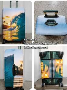 1PC / Flat Print Design / Luggage Cover (Only Luggage Cover, Not Including Luggage Case) / Suitable For 20 To 28 Inch Luggage / Made Of Thickened Fabric / Essential Accessory For Your Travel And Checked Luggage - Multicolor - View 11