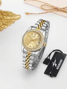 RICECGO A Women's Wristwatch, A Stylish Accessory With A Double-Row Diamond Bezel-Elegant And Perfect For Both Work And Formal Events. - Multicolor - View 5