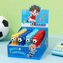 8PCS FIFA Football Theme Pull-And-Push Erasers, TPR Soft Rubber Material, Stretchable Erasers, Sports Style, Daily Writing Correction Niche Creative Stationery - Multicolor - View 2