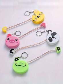 Cartoon Animal Tape Measure Keychain, Double-Sided Scale Automatic Retractable Tape Measure - Soft Body-Hugging Measuring Tape With Ergonomic Handle, Portable Tailor Ruler Suitable For Tailoring And Home Use, Can Measure Waist, Chest, Height - Perfect For Fabric And DIY Projects - A - View 6