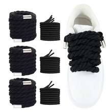 3 Pairs Colorful Hemp Shoelaces With Metal Tips 10mm+5mm, Suitable For Daily Replacement, DIY Decoration, Multiple Colors Available - 3 Pairs - Black - 10mm+5mm Hemp Rope With Metal Ends - View 16