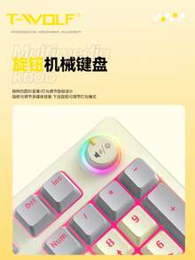T-WOLF Mechanical Keyboard Blue Switch Customized Wired Keyboard Gaming RGB With Knob 98 Keys Wired Business Office Home Keyboard - View 4