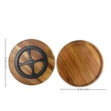 360° Rotating Round Wooden Turntable, Multi-Functional Kitchen Countertop, Cabinet And Bathroom Spice Storage Tray, Easy To Clean, Ideal Gift For Father's Day, Housewarming And Birthday - View 12