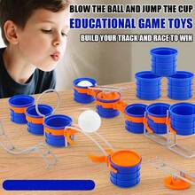 Blow Ball Track Toy, Suitable For Family Gathering Games, Educational Lung Capacity Training Ball Challenge Toy, Multi-Player Interactive Group Tabletop Game, Family Gathering Entertainment - Multicolor - View 2