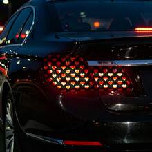 2pcs Heart Pattern Car Tail Light Decorative Stickers, Romantic Love Shape Taillight Decal, Universal Vehicle Rear Lamp DIY Decor Film For Car Exterior Styling - A - View 2
