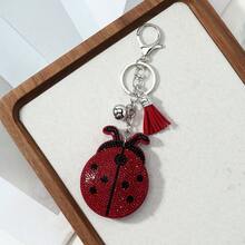 1pc Cute Fashionable Versatile Insect Series Red Shiny Rhinestone Ladybug Tassel DIY Keychain Bag Charm, Suitable For Girls And Women Daily Wear, Holiday Gift - Multicolor - View 7