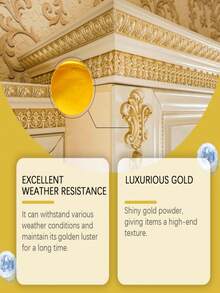 Weather-Resistant Metal Paint, Water-Based Decorative Gold Roman Column Paint, Outdoor Gold Leaf Paint, Suitable For Various New And Old Styles, Perfect Gift For Family And Friends, Halloween, Christmas, Water-Based Gold Paint, Outdoor Fence Decorative Gold Paint, Bright Gold Paint, Water-Based Gold Paint. It Has Strong Toughness, Good Adhesion, Enhanced Product Strength, Good Flowability And Coating Performance. - Multiple Styles - View 7