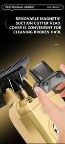 Kemei Men's Wireless Hair Clipper & Beard Trimmer, Professional Hair Clipper With Charging Base, USB Charging, Men's Grooming Tool, Suitable For Barbershop Or Daily Home Use, Men's Birthday Gift - Yellow - View 9