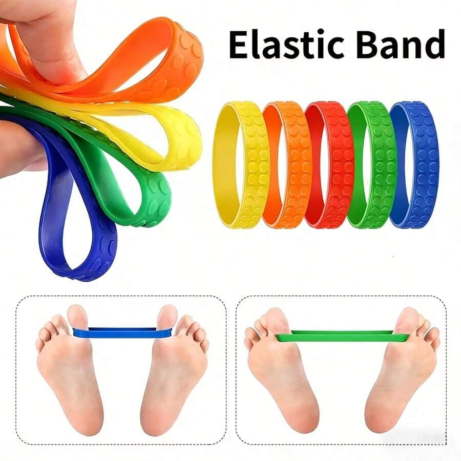 2 buah Pita Resistensi Polkadot Warna Acak untuk Latihan dan Peregangan Bunion Jempol Kaki, Gelang Silikon Macaron - MultiWarna - View 1