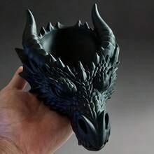 Dragon Head Storage Tray, Dragon Sculpture Ornament, Gothic Style Home Entryway Desktop Decor Storage Box, Living Room Bedroom Keys Jewelry Fantasy Dragon Shaped Organizer Craft - Multicolor - View 11