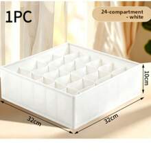 1/2 Pack Sock Drawer Organizer Divider, 24-Grid Underwear Storage Rack And Closet Organizer, Suitable For Storing Socks, Handkerchiefs, Ties, Belts And More - White - View 5