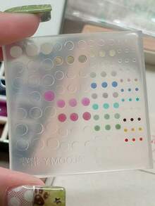 1pc Nail Art Mold With Glitter Small Round Pieces, DIY Transparent Silicone Mold Nail Decoration - Clear - View 4