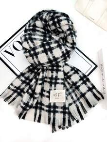 1pc Universal Multi-Color Plaid New Style Versatile Casual Scarf Suitable For Autumn/Winter - J-shaped Rice - View 1