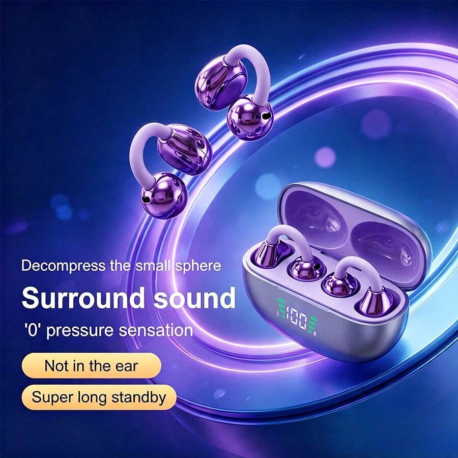 2026 New Wireless Earbuds HiFi HD Sound Bluetooth 6.0 LED Display Charging Case Lightweight Bluetooth 6.0 Comfortable In-Ear ENC Dolby Sound HD Calling TWS Couples Earphones For IPhone For Android For Halloween's Day Gift