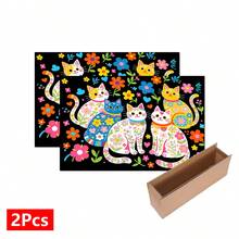 1pc Cat Pattern Printed Diatom Mud Kitchen Drain Mat, Absorbent Dish Drying Mat, Coffee Machine Mat, Dishwashing Mat, Sink Mat, Kitchen Countertop Protector, Suitable For Cups, Plates, Tableware And Kitchen Decor - Multicolor - View 16