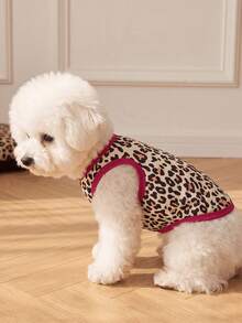 LUCKIE LABO 2pcs/Set Leopard Print Elegant Bowknot Fun Pattern Pet Vest, Physical Flea Prevention, Reduces Shedding, Insulated & Breathable, Suitable For Small And Large Dogs & Cats, Indoor & Outdoor - Multicolor - View 8