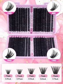 720/666PCS DIY Lash Clusters, 10-16mm Mixed Length High Volume Multi Styles False Eyelashes Extention Kit With BOND&SEAL, Tweezers And Brush, Friendly To Beginners, Suit For Daily, Wedding, Party, Outdoor,Travel, Festival Using, Lash Clusters - Multicolor - View 6