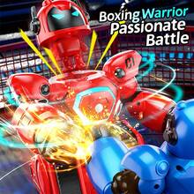 2Pcs RC Battle Robot Toy, 2.4G Remote Control Intelligent Fighting Robot, Dual Player Boxing Battle Robot, Parent-Child Interactive Combat Game Toy, Electric Smart Fighting Robot, Back To School Gift, Christmas , Birthday , Holiday Gift For Kids - Red + Blue - View 7