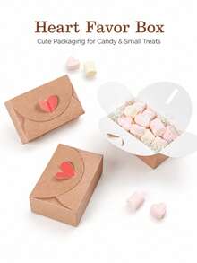 10pcs Heart-Shaped Gift Boxes, Cute Minimalist Style, Candy Perfume Party Favor Packaging, Wedding Birthday Party Celebration Table Decor, Small Gift Set - True Colors - View 4