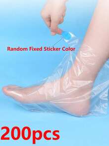 Plastic Foot Mask Socks, Moisturizing Foot Care Covers, Soft Transparent Foot Care Wraps, Suitable For Body Lotion, Overnight Hydration, Travel, Kitchen, Bathroom And Home Use - Multicolor - View 8