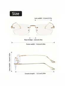 1 Pair Women's Square Frame Elegant Fashion Transparent Glasses, Suitable For Daily Wear - Clear - View 6