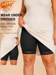 2pcs Plus Size Women Safety Shorts, Prevent Thigh Chafing - Multicolor - View 3