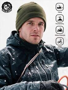 Musion 1 buah Topi Musim Dingin Bahan Fleece, Topi Rajut Hangat untuk Helm, Penutup Kepala Lembut Tahan Angin untuk Berkendara Motor, Lari, dan Olahraga Luar Ruangan - MultiWarna - View 12