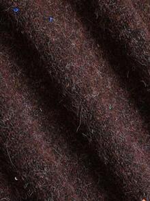 Nicenter Women's Round Neck Casual Autumn/Winter Cardigan, Short Ribbed Hem Sequin Decor Wool Blend Sweater, Women's Autumn Outfit, Suitable For Daily Shopping, Dating, Christmas, Halloween - Chocolate Brown - View 6