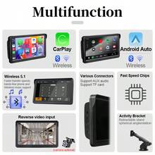 7 Inch Universal Wireless CarPlay And Android Auto Portable Display Compatible With All Car Models - A - View 3