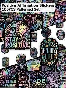 100pcs Positive Affirmation Stickers-Self-Care Decals-Perfect For Skateboards, Guitars, Water Bottles, Journals, Suitcases, Phone Cases, And Parties-DIY Gifts - Multicolor - View 10